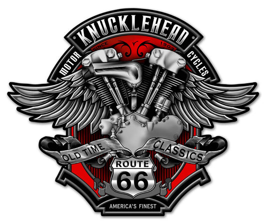 Knuckle Vintage Sign, Other, Metal Sign, Wall Art, 18 X 15 Inches