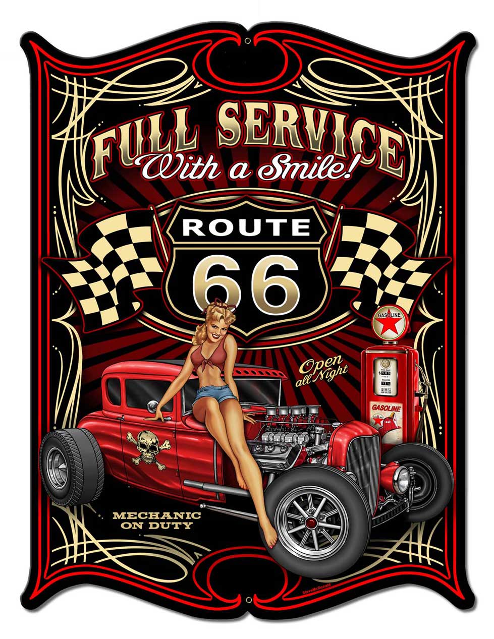 Full Service Vintage Sign, Other, Metal Sign, Wall Art, 16 X 21 Inches