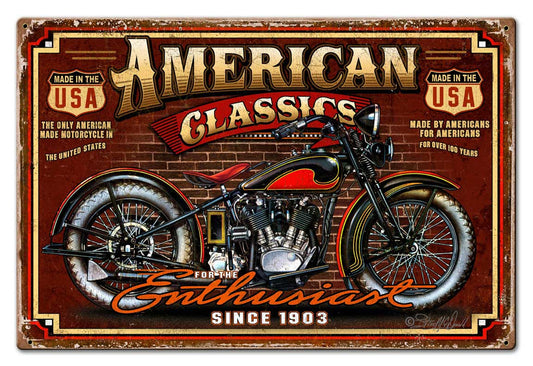 American Classic Vintage Sign, Other, Metal Sign, Wall Art, 30 X 20 Inches