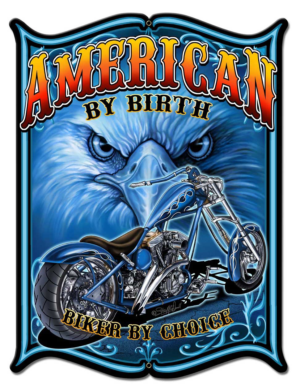 American By Birth Vintage Sign, Other, Metal Sign, Wall Art, 18 X 24 Inches