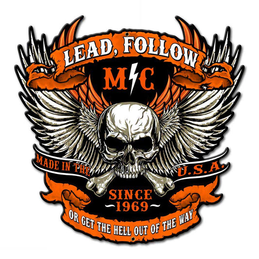 Lead Follow Vintage Sign, Other, Metal Sign, Wall Art, 12 X 12 Inches