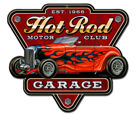 Hot Rod Garage Vintage Sign, Other, Metal Sign, Wall Art, 12 X 10 Inches