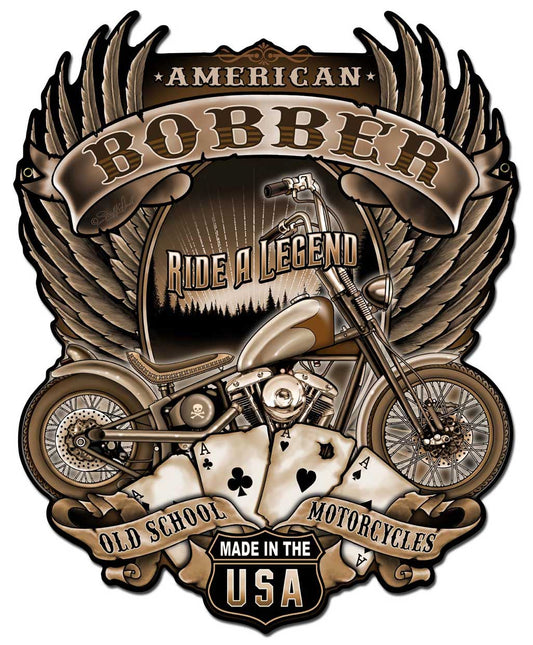 American Bobber Vintage Sign, Other, Metal Sign, Wall Art, 18 X 22 Inches