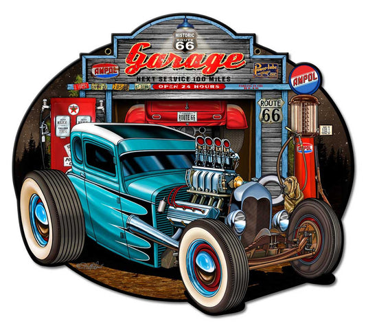 Garage Rod Vintage Sign, Other, Metal Sign, Wall Art, 18 X 16 Inches