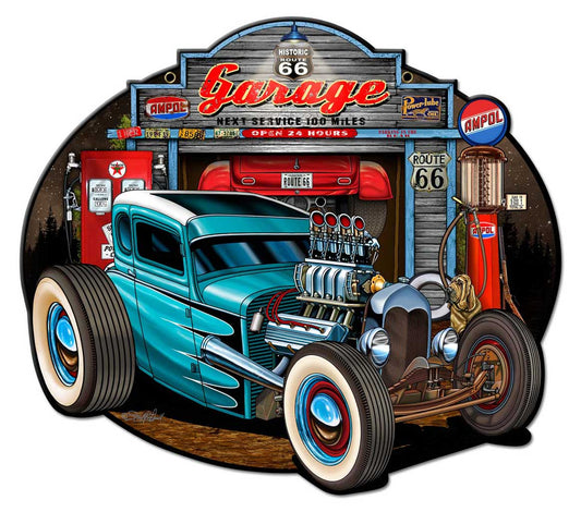 Garage Rod Vintage Sign, Other, Metal Sign, Wall Art, 16 X 14 Inches