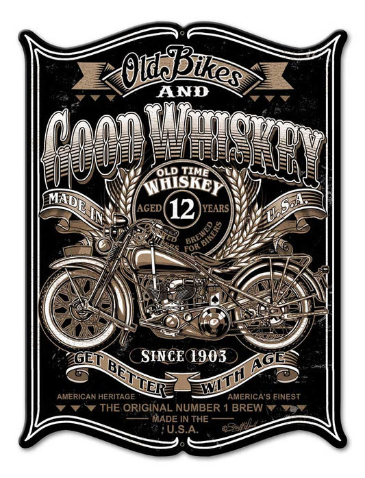 Old Bikes Vintage Sign, Other, Metal Sign, Wall Art, 12 X 16 Inches