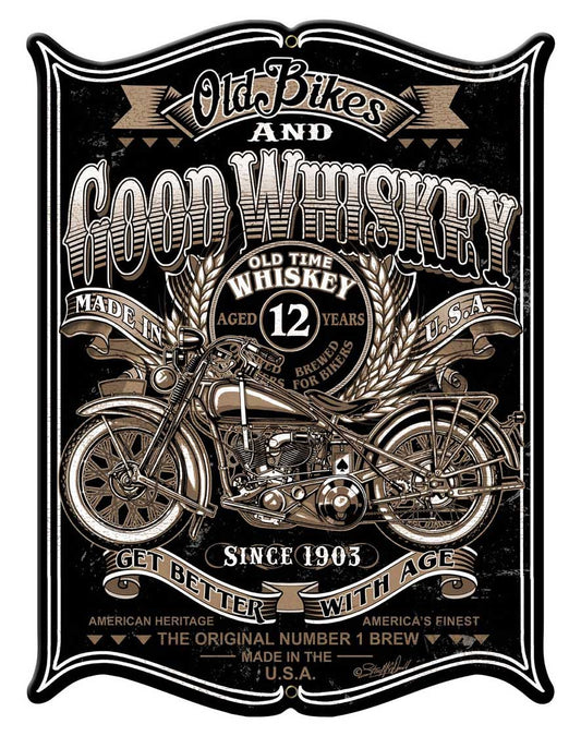 Old Bikes Vintage Sign, Other, Metal Sign, Wall Art, 15 X 19 Inches