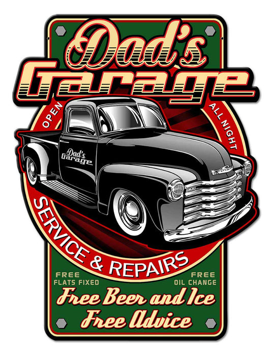 Dads Garage Vintage Sign, Other, Metal Sign, Wall Art, 12 X 16 Inches
