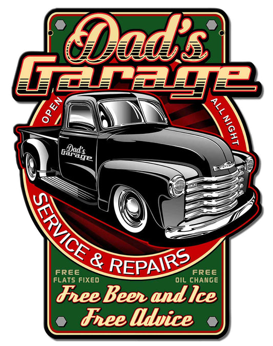 Dads Garage Vintage Sign, Other, Metal Sign, Wall Art, 14 X 18 Inches
