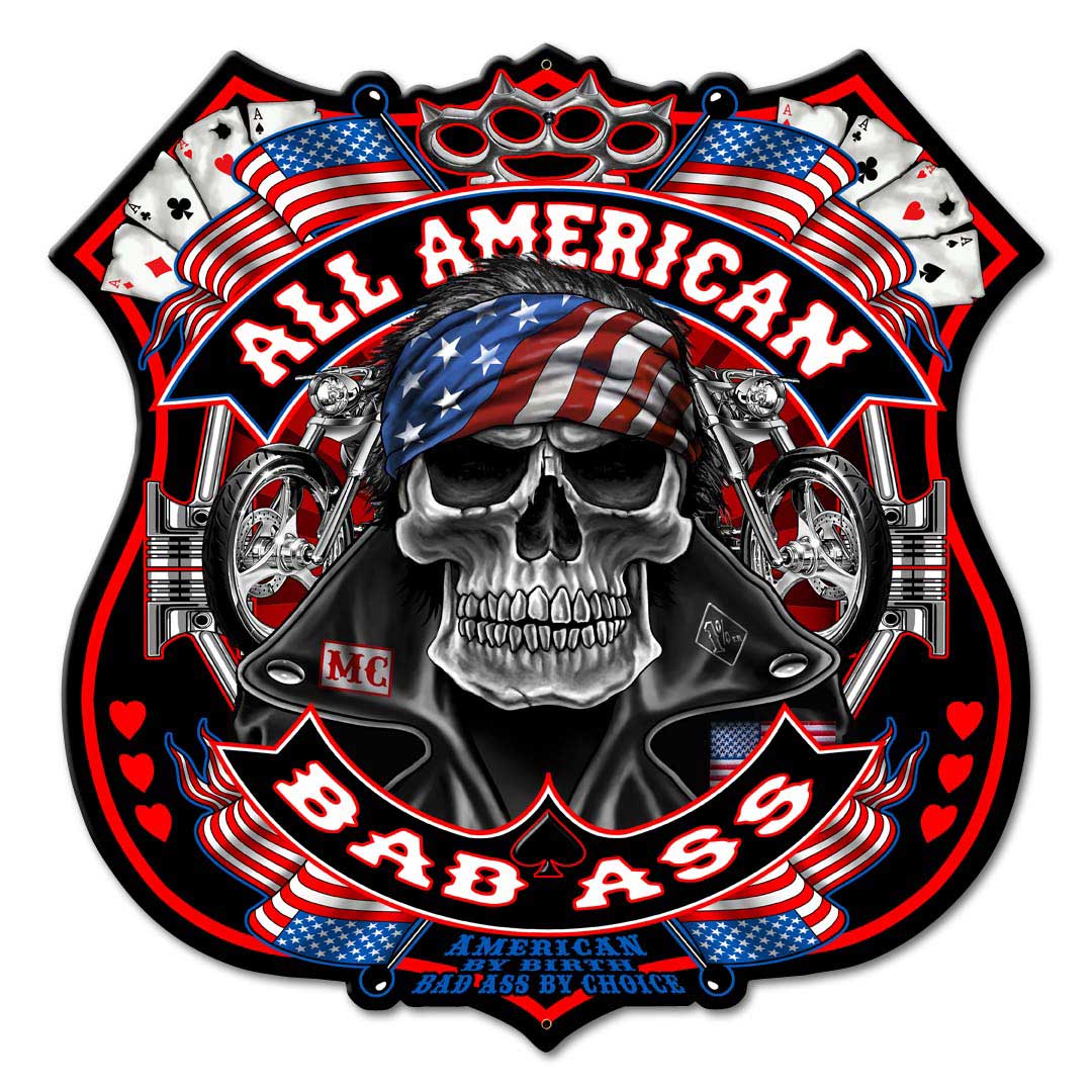 All American Vintage Sign, Other, Metal Sign, Wall Art, 14 X 14 Inches