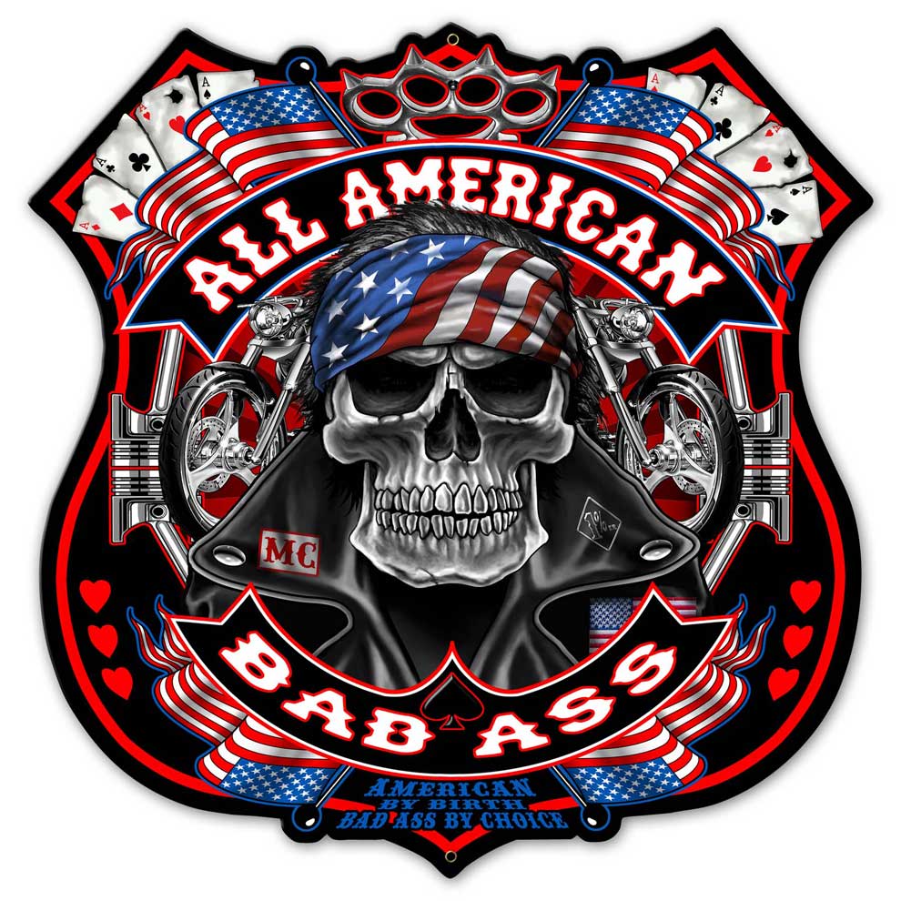 All American Vintage Sign, Other, Metal Sign, Wall Art, 24 X 24 Inches