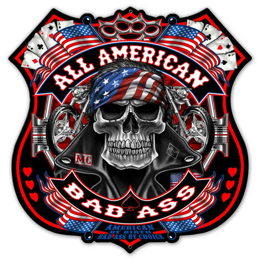 All American Vintage Sign, Other, Metal Sign, Wall Art, 24 X 24 Inches