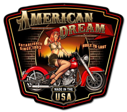 American Dream Vintage Sign, Other, Metal Sign, Wall Art, 24 X 21 Inches
