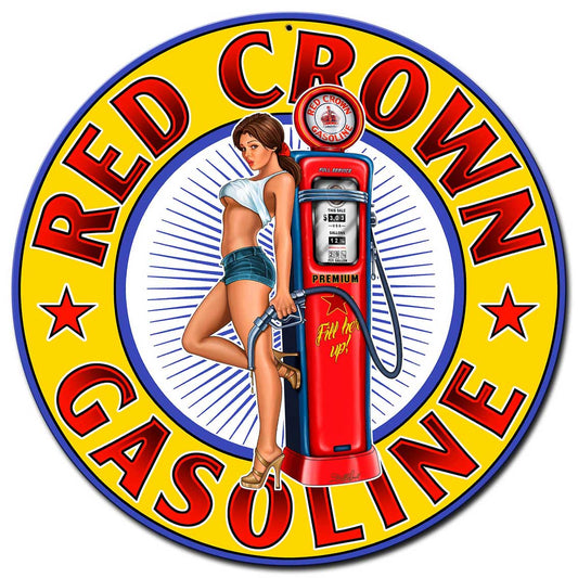 Red Crown New Vintage Sign, Other, Metal Sign, Wall Art, 24 X 24 Inches