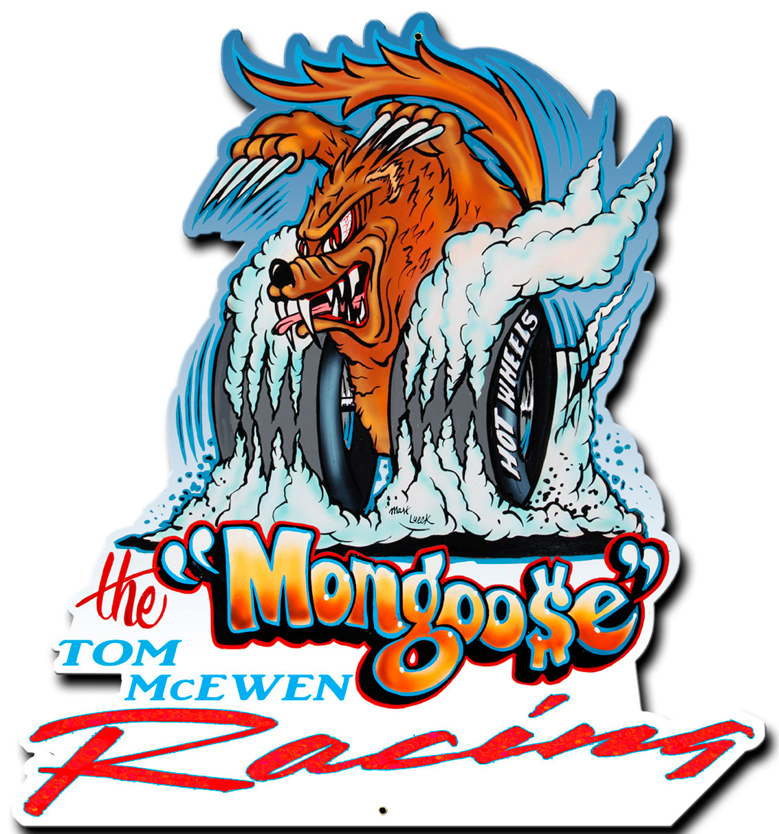 MONGOOSE RACING Vintage Sign, Automotive, Metal Sign, Wall Art, 14 X 16 Inches