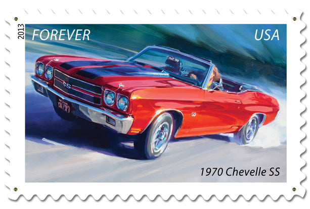 Chevelle Stamp Vintage Sign, Automotive, Metal Sign, Wall Art, 36 X 24 Inches