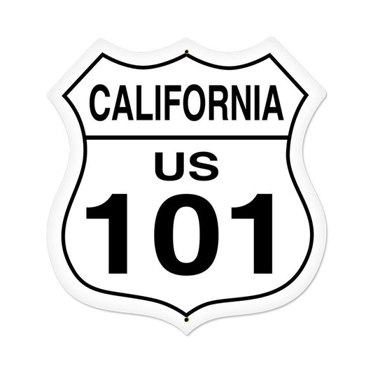 California Route 101 Vintage Sign, Street Signs, Metal Sign, Wall Art, 28 X 28 Inches