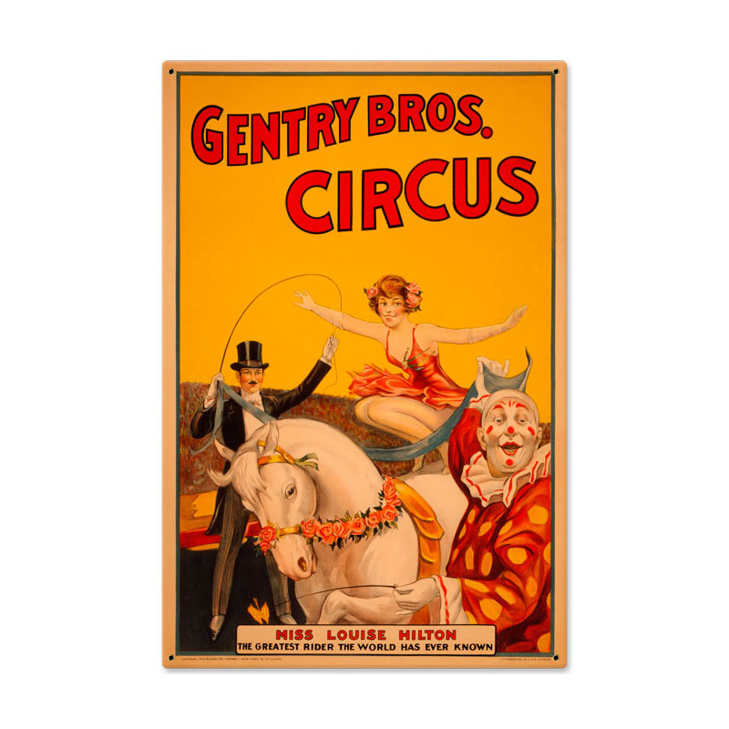 Gentry Circus Vintage Sign, Home & Garden, Metal Sign, Wall Art, 24 X 36 Inches