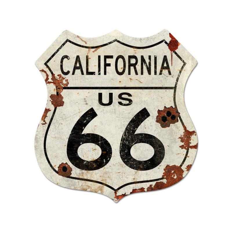 ROUTE CALIFORNIA US 66 LARGE Vintage Sign, Street Signs, Metal Sign, Wall Art, 40 X 42 Inches