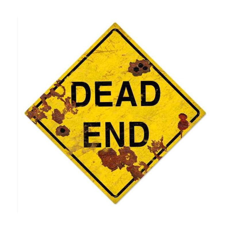 Dead End Vintage Sign, Oil & Petro, Metal Sign, Wall Art, 28 X 28 Inches