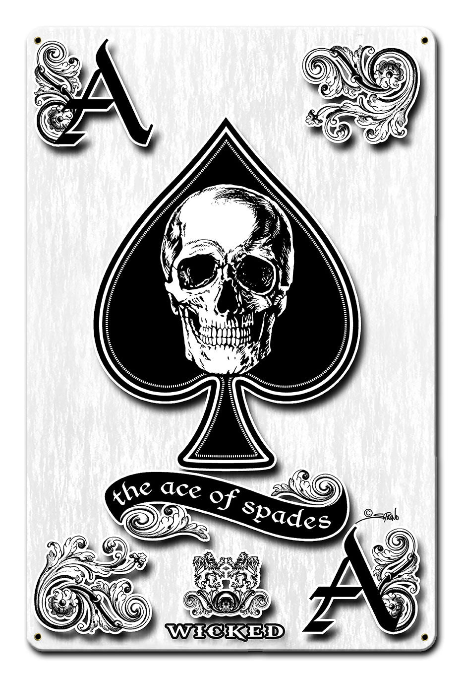 Ace Of Spades Vintage Sign, Automotive, Metal Sign, Wall Art, 12 X 18 Inches