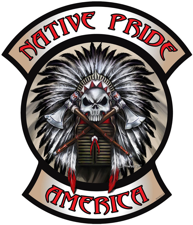 Native Pride Indian, Man Cave, Metal Sign, Wall Art, 26 X 22 Inches