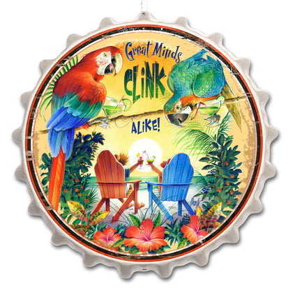 Great Minds Clink Vintage Sign, Oil & Petro, Metal Sign, Wall Art, 14 X 14 Inches