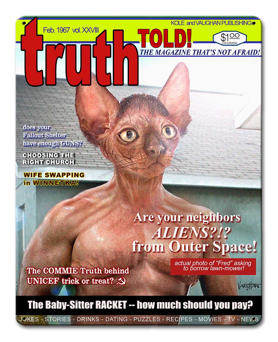 Aliens Next Door Magazine Vintage Sign, Aviation, Metal Sign, Wall Art, 12 X 15 Inches