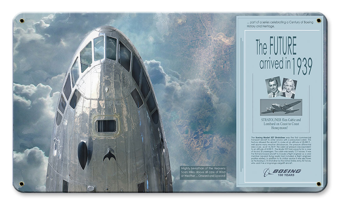 Stratoliner Vintage Sign, Aviation, Metal Sign, Wall Art, 14 X 8 Inches