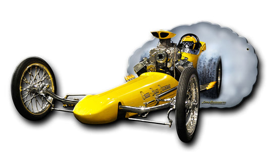 1962 Dragster Vintage Sign, Automotive, Metal Sign, Wall Art, 27 X 15 Inches