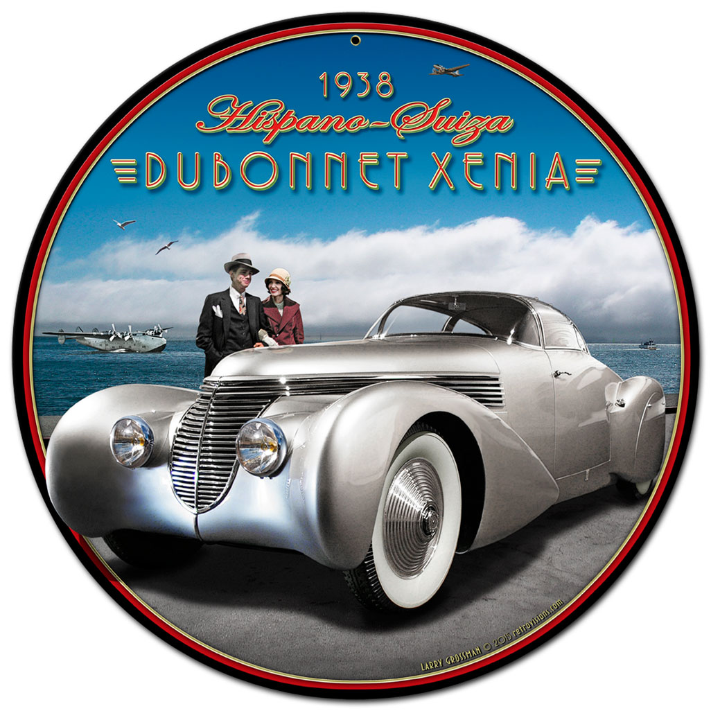 DUBONNET XENIA Vintage Sign, Automotive, Metal Sign, Wall Art, 28 X 28 Inches