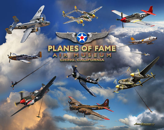 LG878 - PLANES OF FAME, Automotive, Metal Sign, Wall Art, 15 X 12 Inches