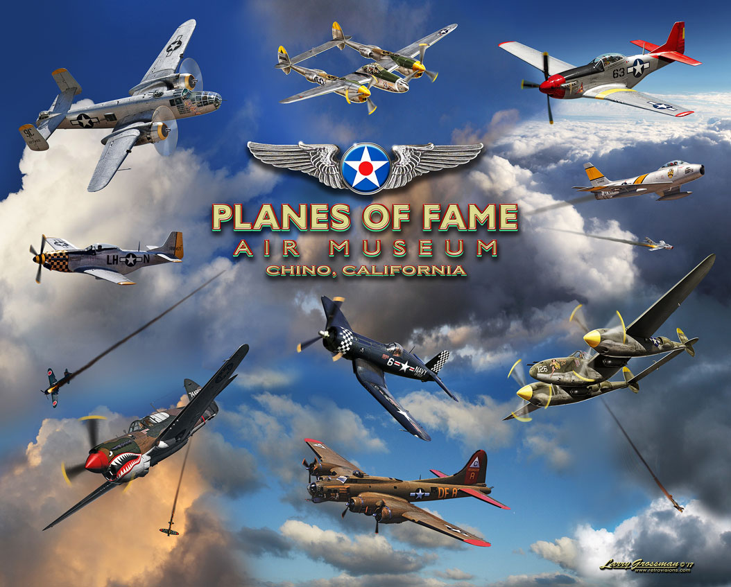 LG880 - PLANES OF FAME, Automotive, Metal Sign, Wall Art, 24 X 30 Inches