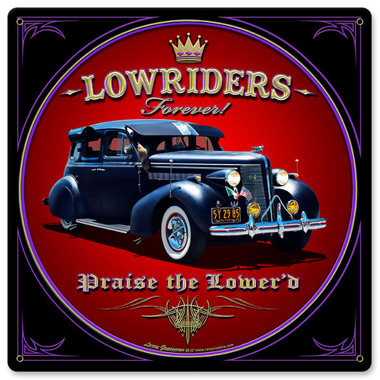 Lowriders Forever, Automotive, Metal Sign, Wall Art, 12 X 12 Inches
