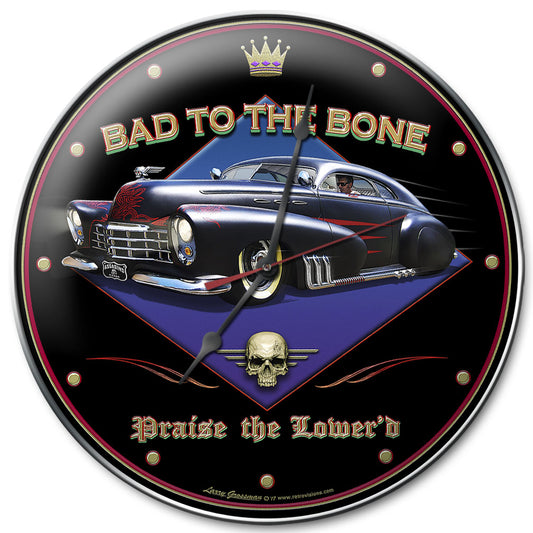 Bad to the Bone, Automotive, Metal Sign, Wall Art 1, 14 X 14 Inches