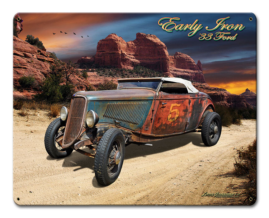 33 Ford Early Iron, Automotive, Metal Sign, Wall Art, 15 X 12 Inches