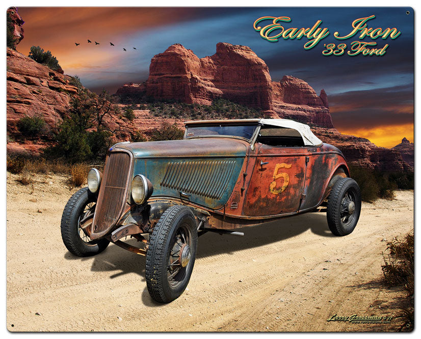 33 Ford Early Iron, Automotive, Metal Sign, Wall Art, 30 X 24 Inches