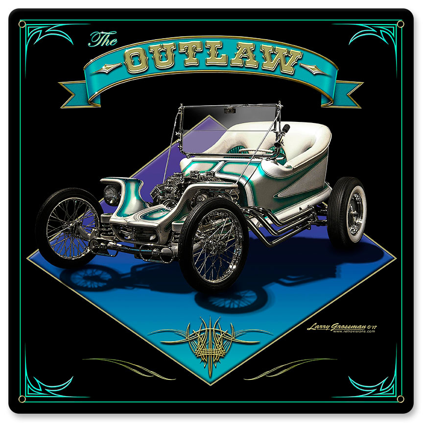 1959 The Outlaw, Automotive, Metal Sign, Wall Art, 12 X 12 Inches