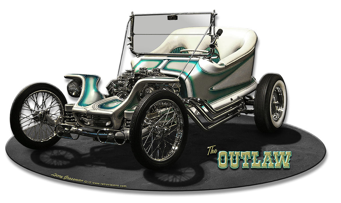 1959 The Outlaw Vintage Sign, Automotive, Metal Sign, Wall Art, 15 X 8 Inches