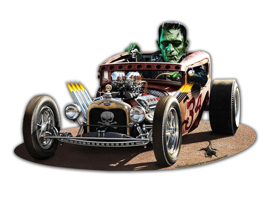 Frankie's Rat Rod Vintage Sign, Automotive, Metal Sign, Wall Art, 17 X 11 Inches