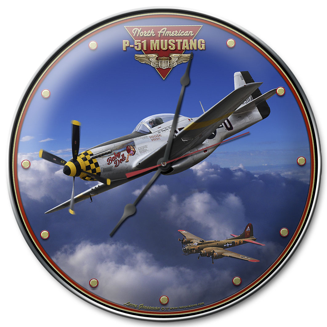 P-51 Mustang, Aviation, Metal Sign, Wall Art, 14 X 14 Inches