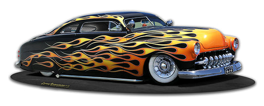 1949 Merc Kustom Cutout Vintage Sign, Automotive, Metal Sign, Wall Art, 18 X 6 Inches