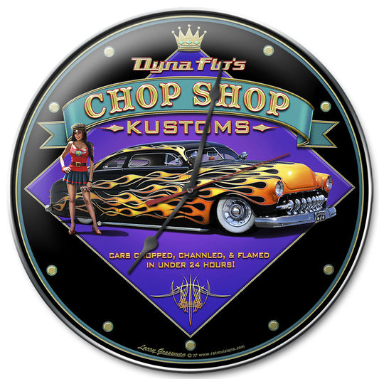 Dyna Flo's Chop Shop, Automotive, Metal Sign, Wall Art, 14 X 14 Inches