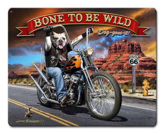 Bone To Be Wild Vintage Sign, Automotive, Metal Sign, Wall Art, 12 X 15 Inches