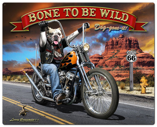 Bone To Be Wild Vintage Sign, Automotive, Metal Sign, Wall Art, 24 X 30 Inches