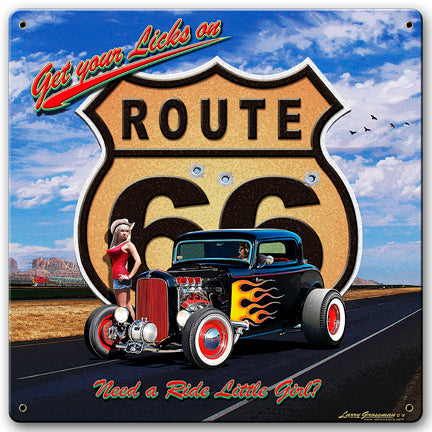 Get Your Licks Vintage Sign, Automotive, Metal Sign, Wall Art, 12 X 12 Inches