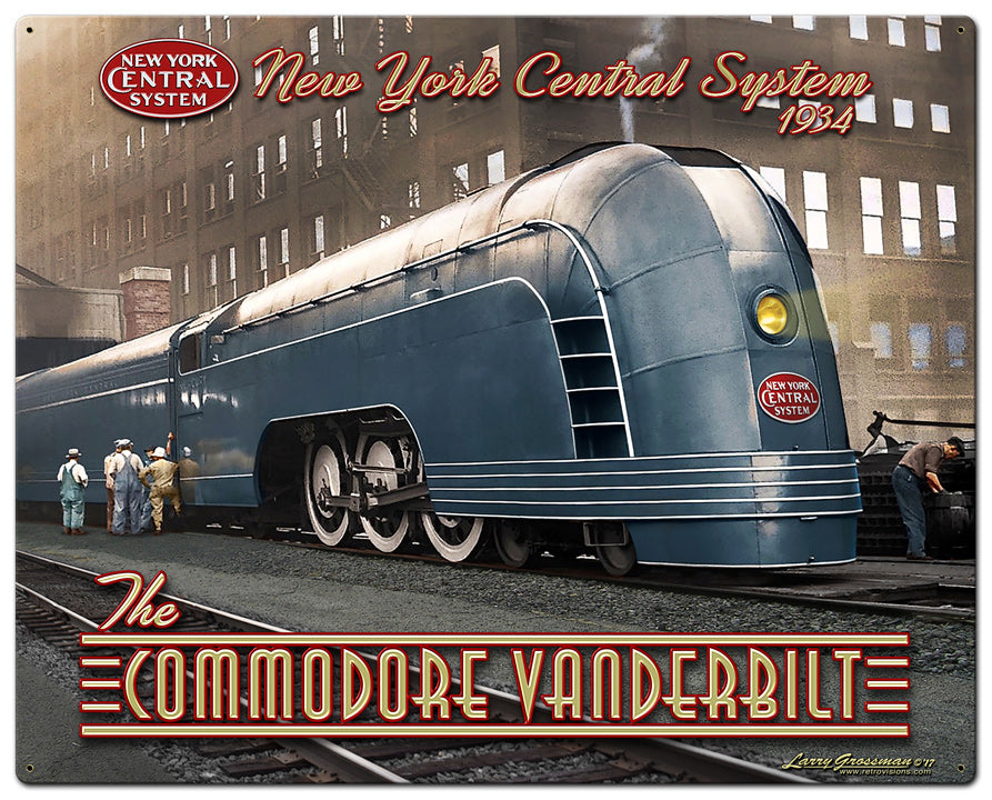 Commodore Vanderbilt Vintage Sign, Automotive, Metal Sign, Wall Art, 24 X 30 Inches