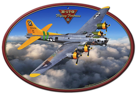 B-17G Flying Fortress  Vintage Sign, Automotive, Metal Sign, Wall Art, 12 X 18 Inches