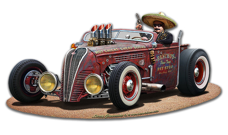 Pancho's Ride Vintage Sign, Automotive, Metal Sign, Wall Art, 18 X 9 Inches