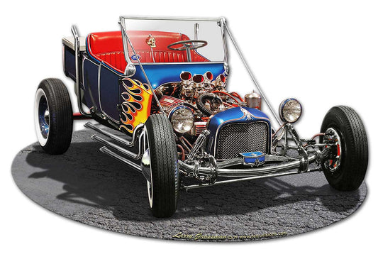 1922 Kookie T Bucket Vintage Sign, Automotive, Metal Sign, Wall Art, 18 X 12 Inches